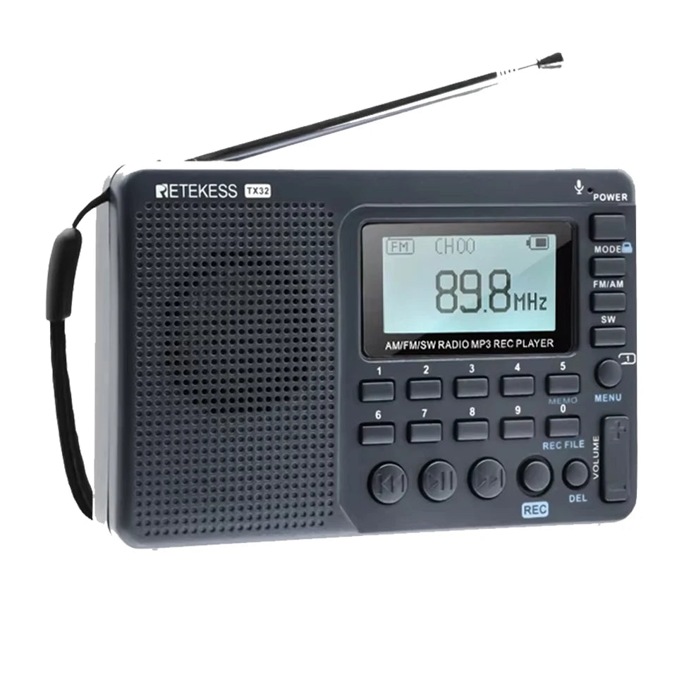 Retekess V115 radio Portable am fm Shortwave radio mini rechargeable radio with MP3 Player, Excellent Sound for Camping and Gift