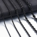 High Quality 2/3/4/5MM Classic Twisted Rope Chain Stainless Steel Necklace No Fade Fashion Jewelry Accessories For Men Women