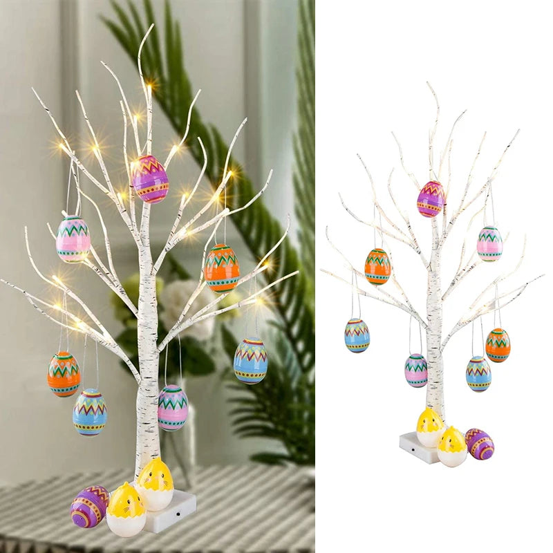Easter Decoration Led Birch Light Tree Tabletop Ornament Tree Happy Easter Party Supplies 2022 Easter Decorations For Home Table