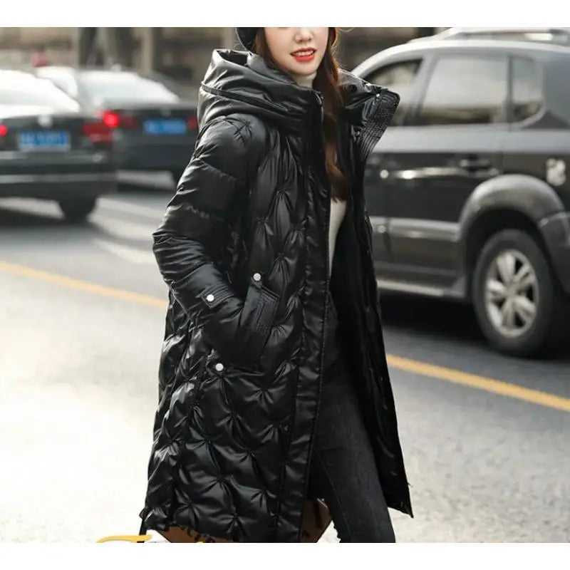 Winter Female Fashion Long Cotton-padded Coat Womens Casual Hooded Parkas Womens Winter Jacket Coat Down Jacket