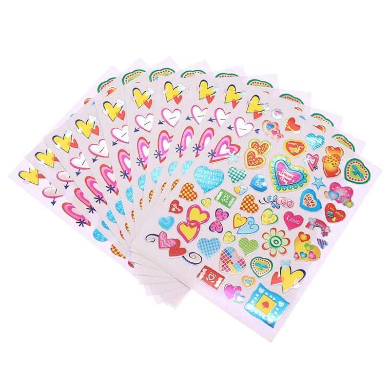 10 Sheets/Pack Gold-Plated Award Glitter Stickers Mother Teacher Praise Label Award Five-Pointed Star Love Sticker