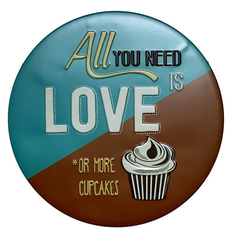 BBQ Zone Retro Plaque Metal Tin Signs Cafe Bar Pub Signboard Wall Decor Vintage Nostalgia Round Plates Christmas Gift 30CM R006