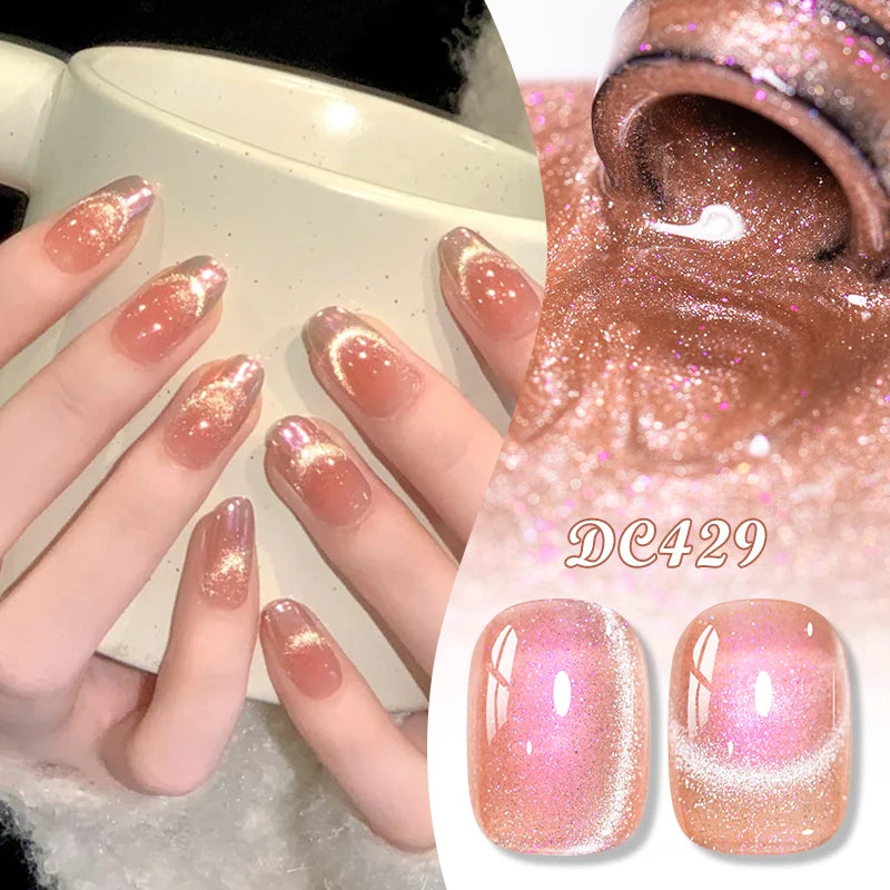 Auroras Glitter Cat Magnetic Gel Gel Polish Sparkling Glitter Laser Semi Permanent Soak Off UV Gel Varnish Manicure Nail Art DIY