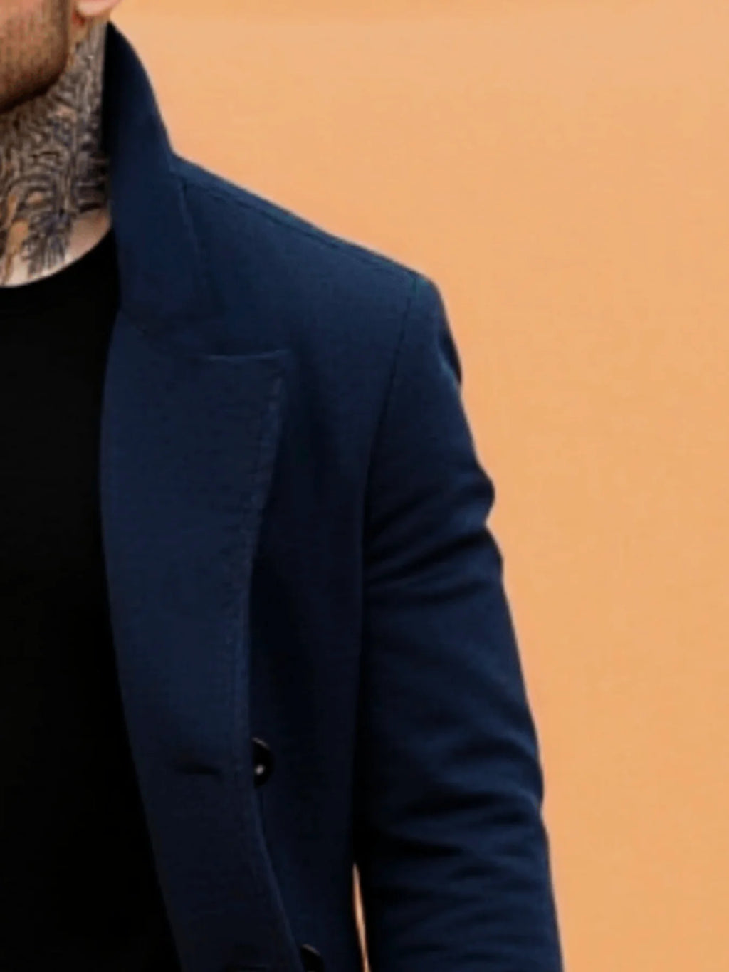 Winter Essential Trench! Men's Wool Coat with Lined Thermal Fabric: Classic Trench Style, Solid Jacket, Travel Ready!