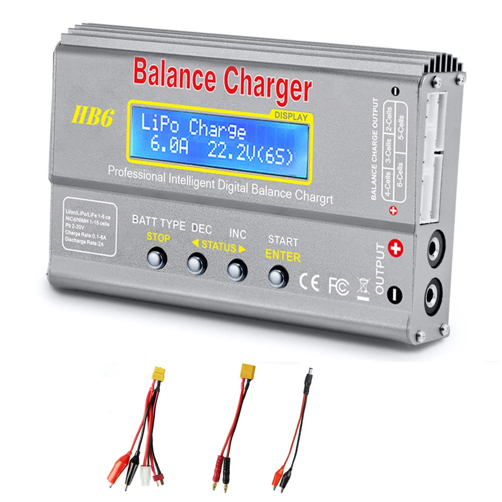 HTRC iMAX B6 80W Battery Charger Lipo NiMh Li-ion Ni-Cd Digital RC Lipo Charger + 15V 6A Adapter Balance Charger Discharger