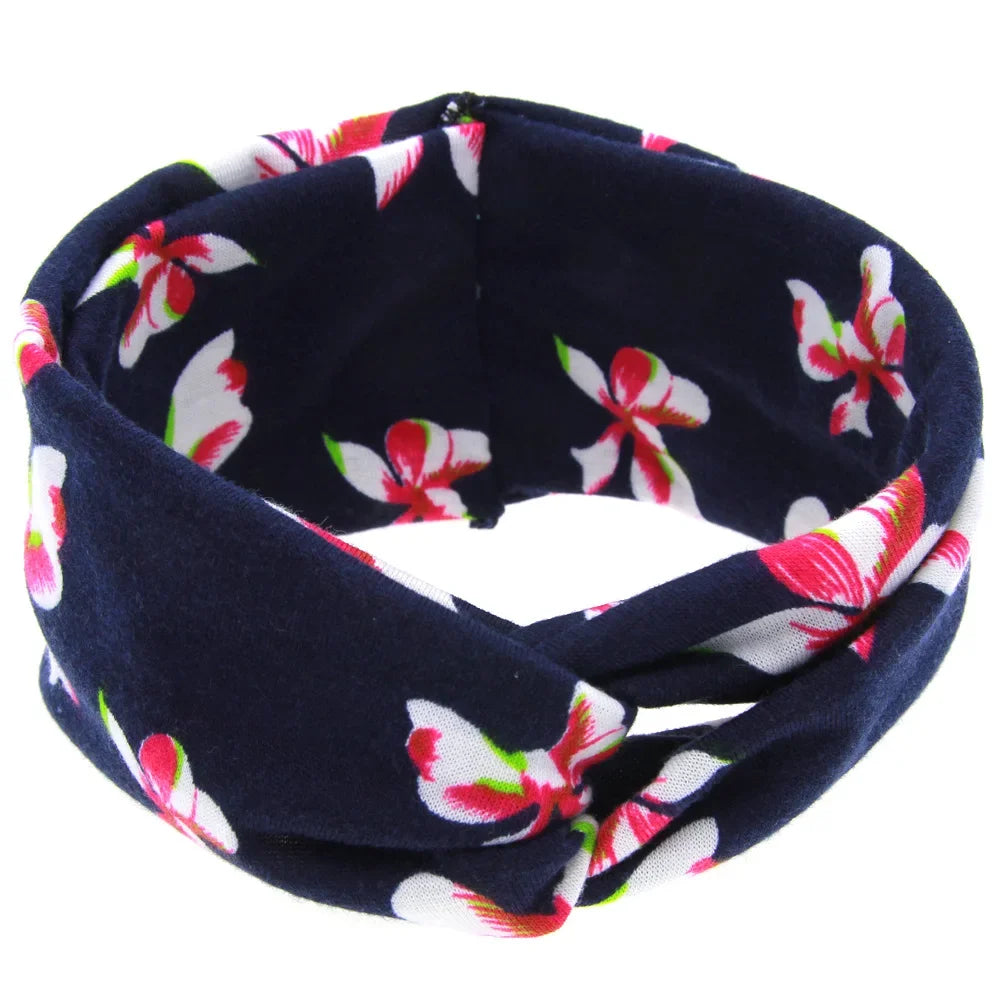 Fashion Baby Top Knot Headbands Kids Headwrap Cotton Flower Cross Elastic Girls Turban Tie Headwear Hair Band Accessories Gifts