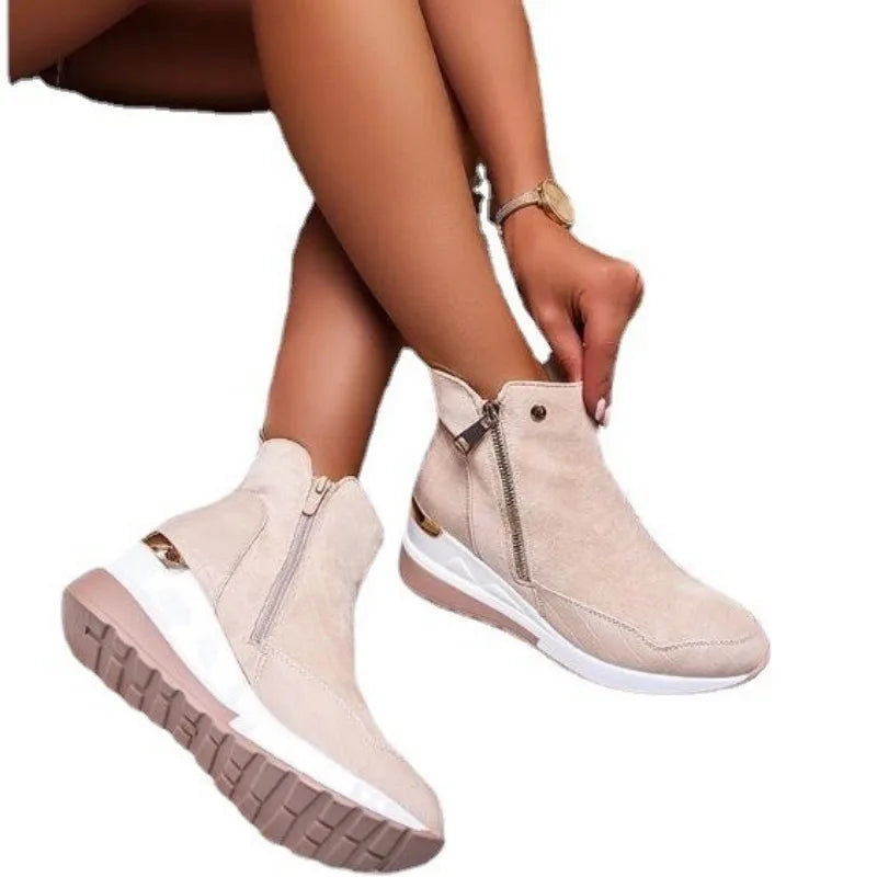 Women Chunky Snow Boots Women 2024 Autumnal Winter Solid color Fashion Platforms Ankle Boots Waterproof Plush Warm Cotten Shoes