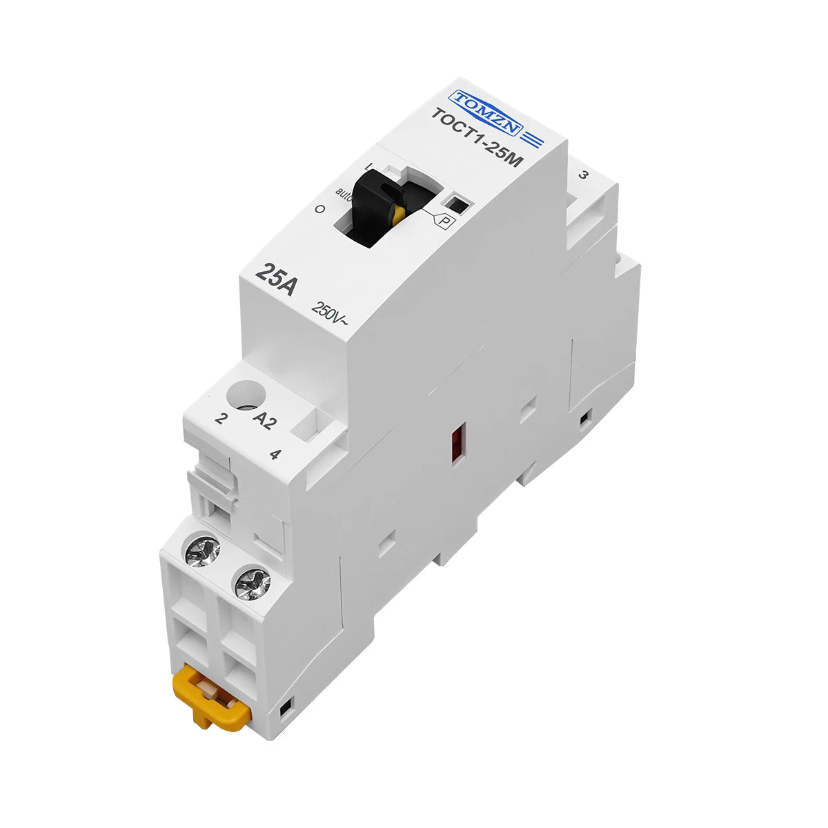 TOCT1 2P 25A 220V/230V 50/60Hz Din Rail Household AC Modular Contactor With Manual Control Switch 2NO or 1NO 1NC or 2NC