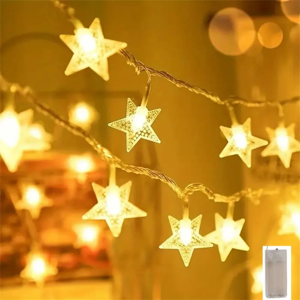 1PC 1.5M/3M LED Star String Light,LED Fairy Light,Powered by AA Batteries(excl),Used for Room,Party and Ramadan Decoration ﻿