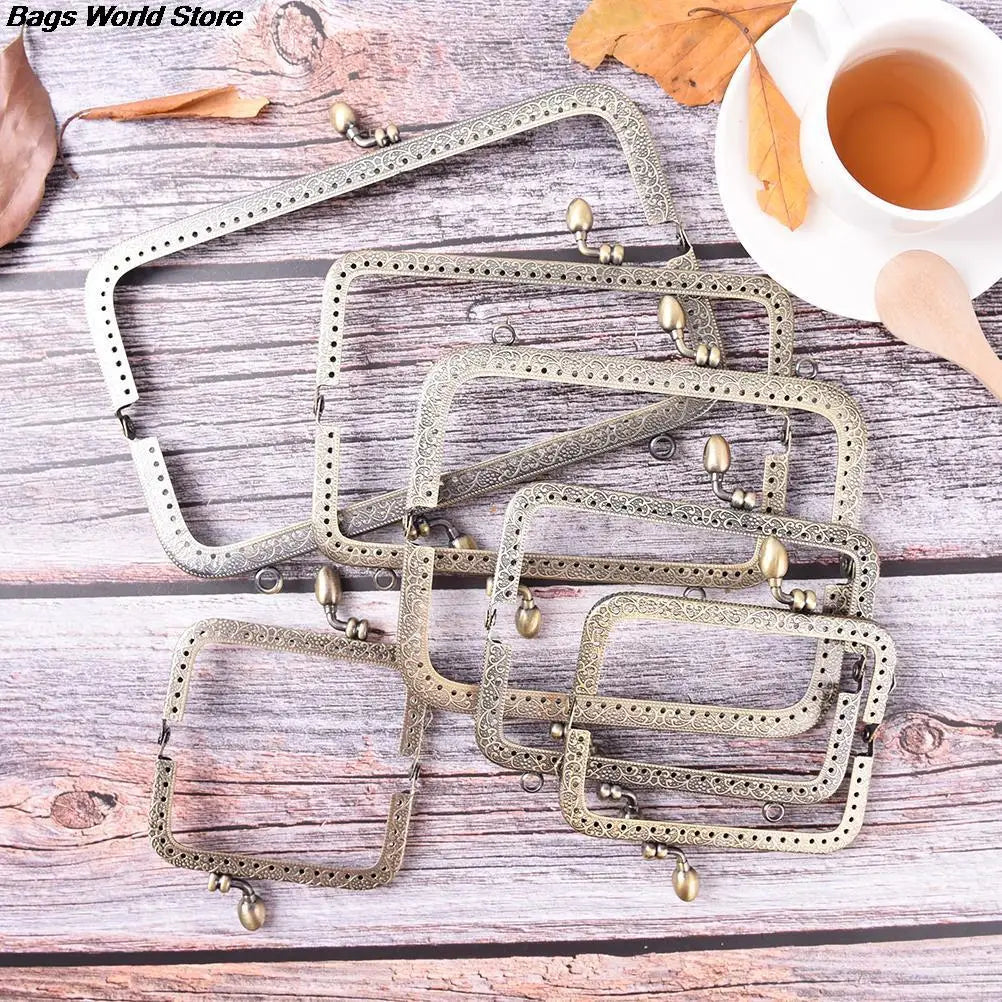 1PCS Bronze DIY Purse Handbag Handle Coins Bags Metal Kiss Clasp Lock Frame New Fashion Handle 8.5/10.5/12.5/15/16/18/20cm