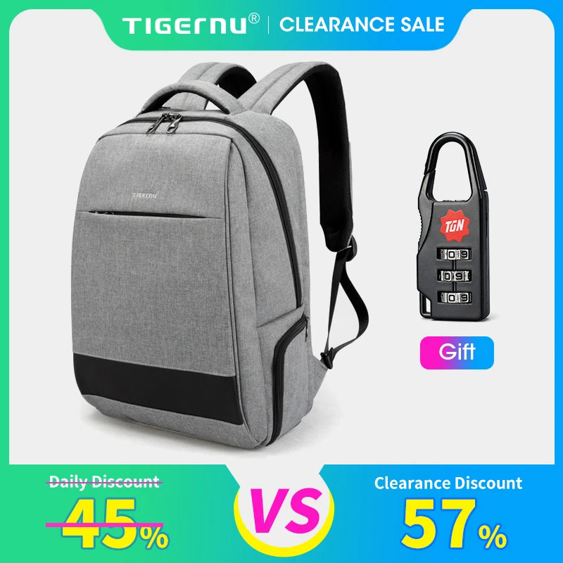Tigernu Men's Backpack Fashion Travel Backpacks Male Anti Theft USB Charging 15.6 Laptop Backpack Waterproof School Bags For Men