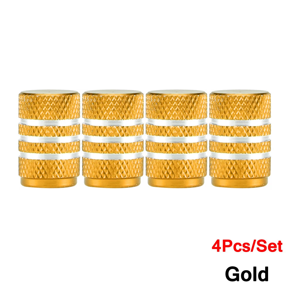 DSYCAR 4 pezzi argento valvola per pneumatici auto zigrinata tappo valvola pneumatico in alluminio stelo valvola aria tappo valvola pneumatico per US Schrader