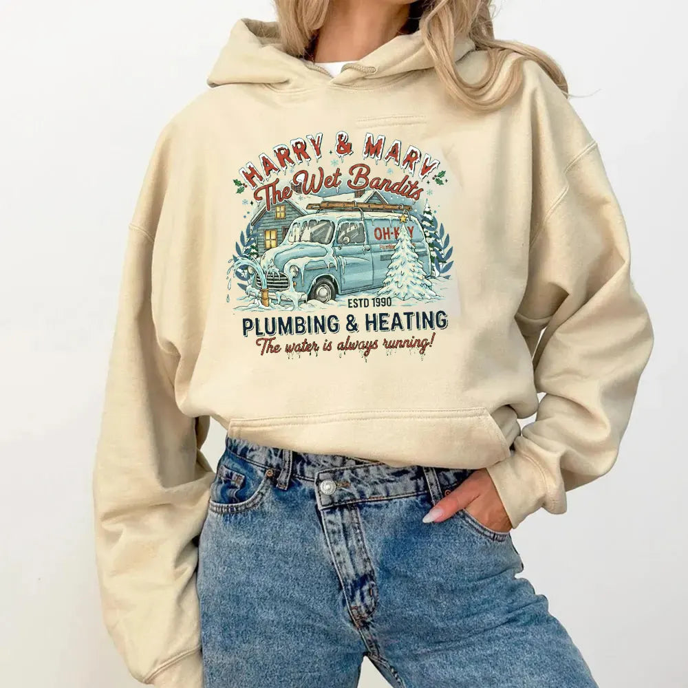 Winter Clothes Women Wet Bandits Christmas Funny Home Alone Movie Crewneck Hoodie Holiday Crewneck Xmas Movie Nights Sweatshirt