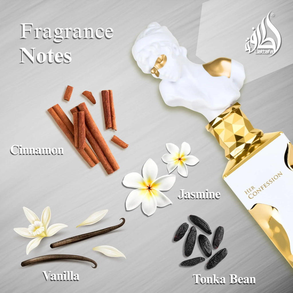 Original Lattafa His/Her Confession Perfume Set, Musk Amber & Soft Woody Fragrance Duo, Romantic Gift for Couples Him and Her