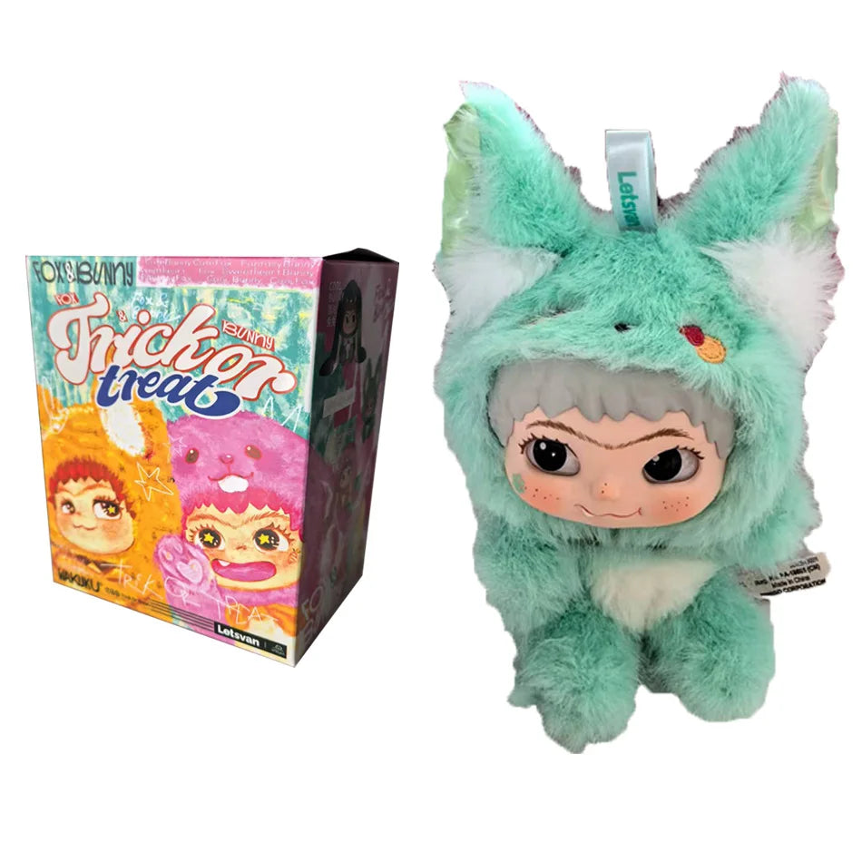 INew Genuine Wakuku Fox And Bunny Trick Treat Series Mystery Box Kawaii Vinyl Doll Plush Toy Kawaii Pendant Collection Toy Gifts