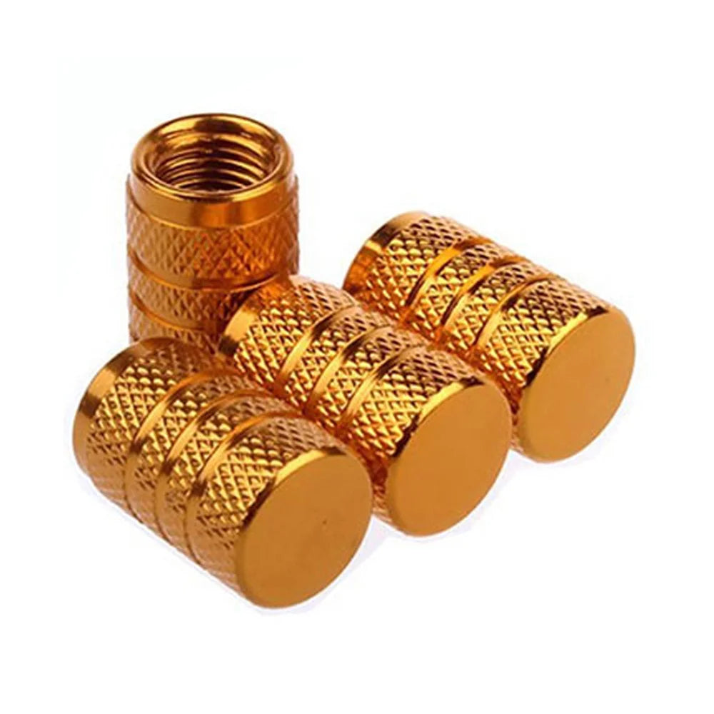 DSYCAR 4 pezzi argento valvola per pneumatici auto zigrinata tappo valvola pneumatico in alluminio stelo valvola aria tappo valvola pneumatico per US Schrader