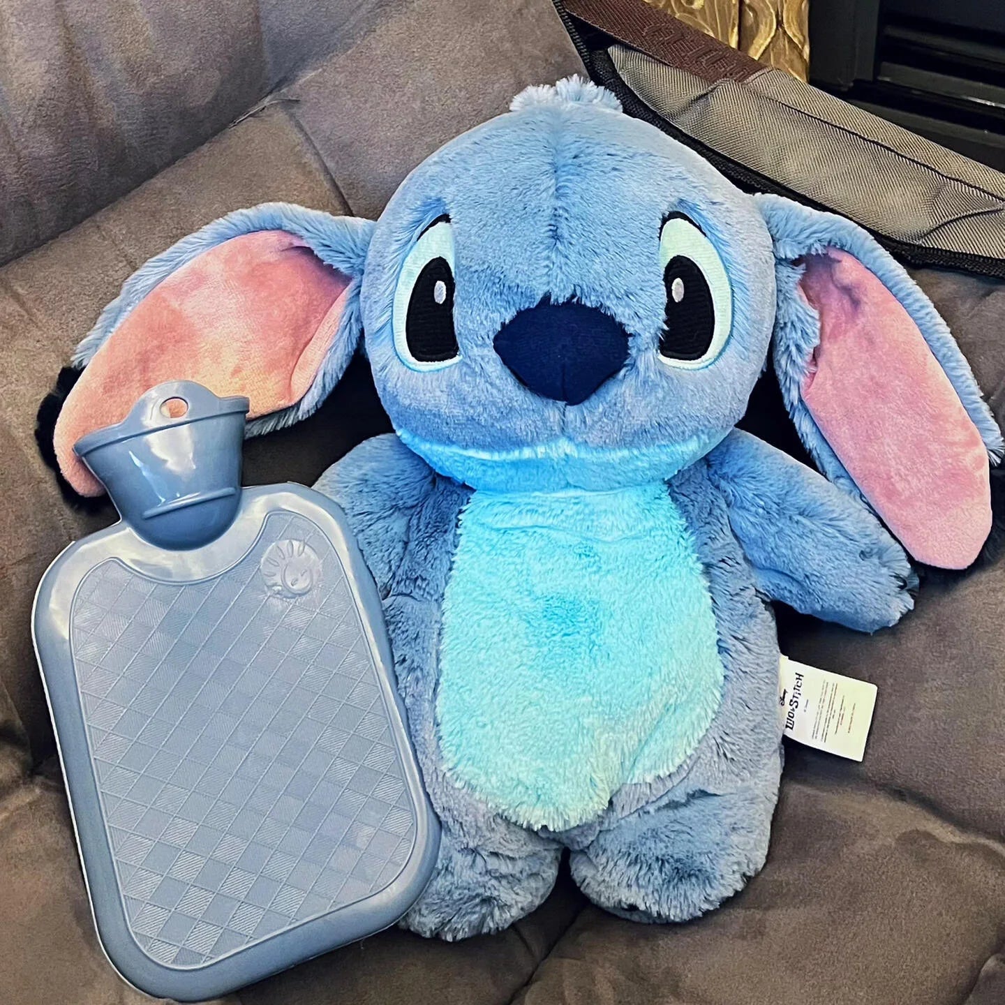 Stitch and Strawberry Bear Heating Pad Soft Flannel Hot Water Bottle with Fur Cover Perfect for College Girls Winter