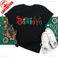 Believe Christmas Cotton T-shirt Family Believe Holiday Gift Matching Shirt Men and Women Crew Neck  Casual Fashion Comfortable