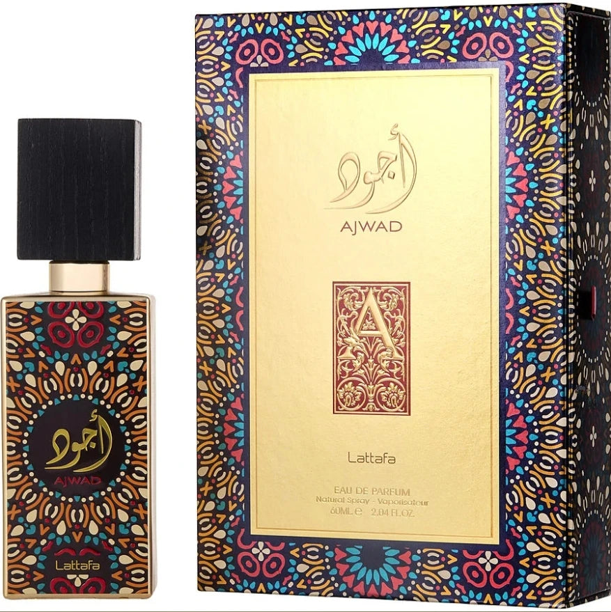 Lattafa Ajwad for unisex Eau De Parfum Spray 60ml New unisex woody fruity fragrance Authenticity Guarantee
