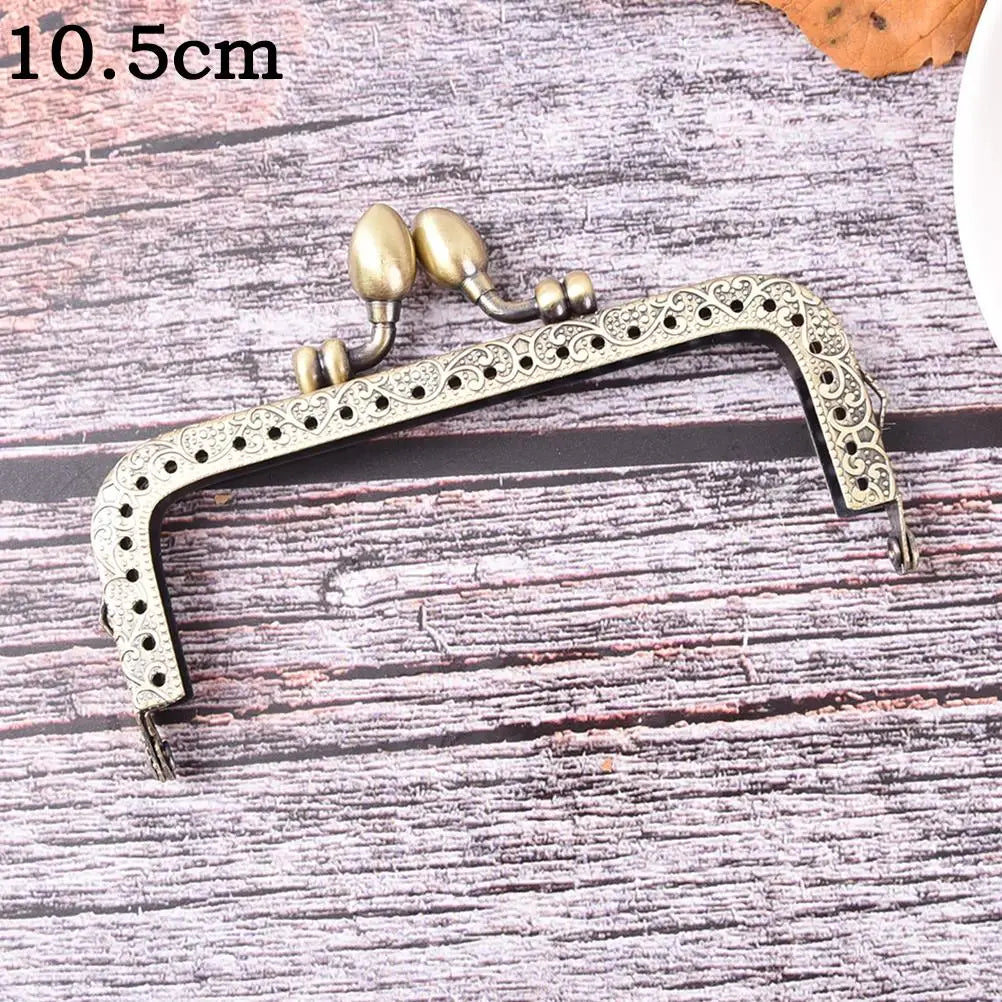 1PCS Bronze DIY Purse Handbag Handle Coins Bags Metal Kiss Clasp Lock Frame New Fashion Handle 8.5/10.5/12.5/15/16/18/20cm