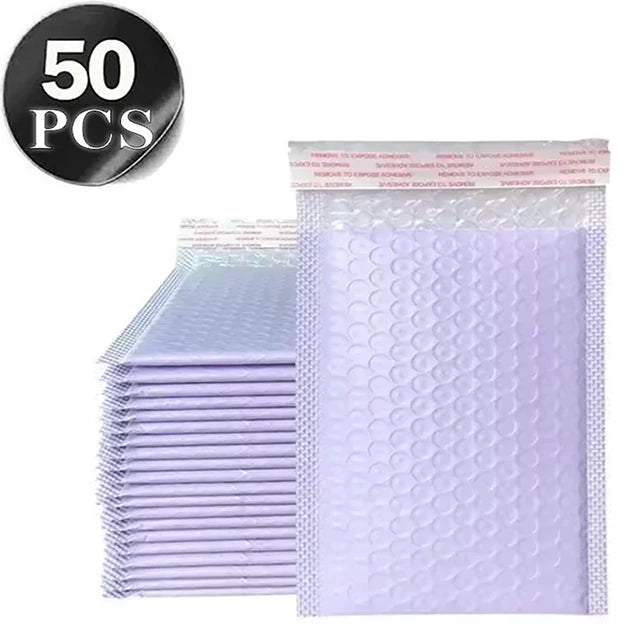 50 Pieces of Self Seal White Bubble Mailing Envelopes with Bubble Padding Designed for Shipping and Packaging Protecting