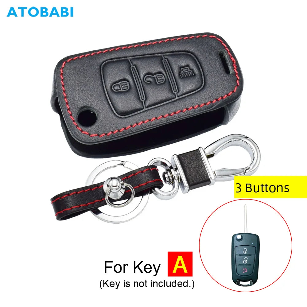 Custodia in pelle per chiavi auto per Great Wall Haval Hover H1 H3 H6 H2 H5 C50 C30 C20R M4 portachiavi pieghevole a 3 pulsanti con telecomando