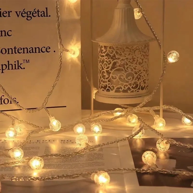 1.5M Pentagram Snowflake LED String Light Garland Merry Christmas Party Home Warm Atmosphere Decorations Happy New Year 2024