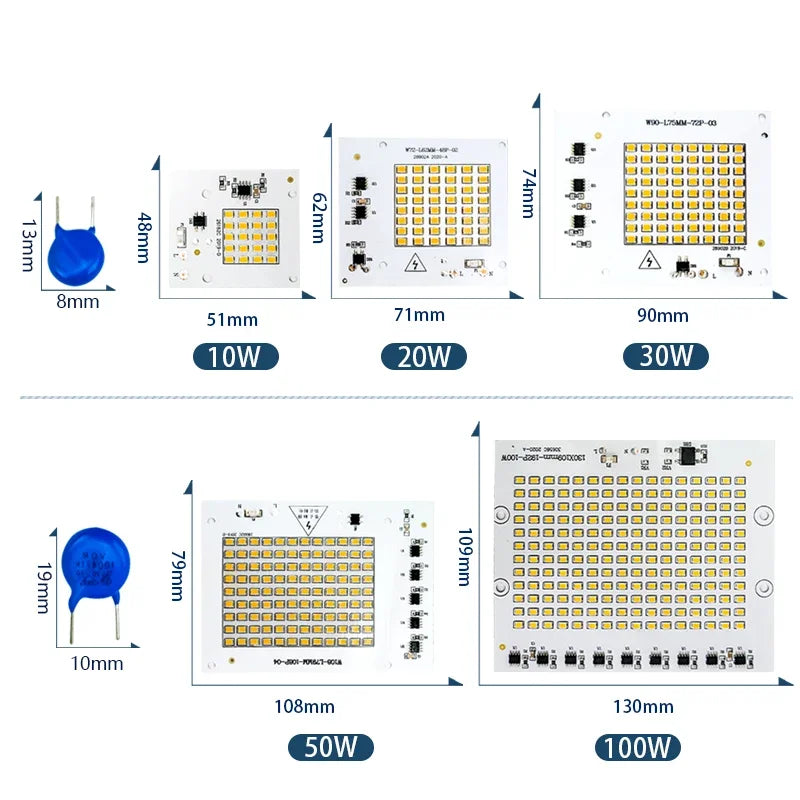 LED Lamp Chip SMD2835 Light Beads AC 220V 230V 240V 10W 20W 30W 50W 100W DIY For Outdoor Floodlight Cold White Warm White