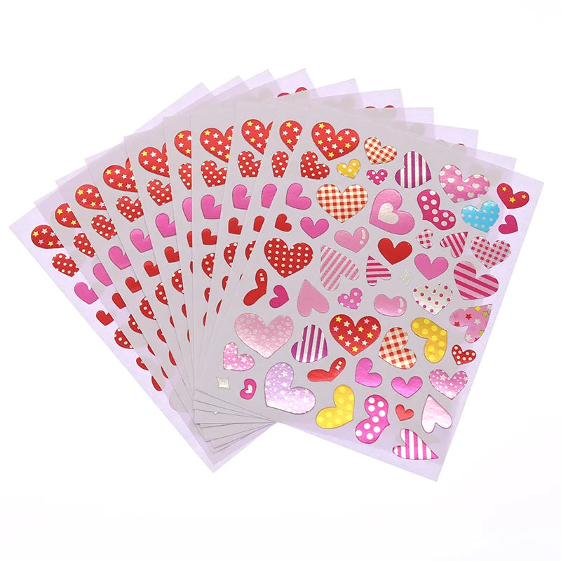 10 Sheets/Pack Gold-Plated Award Glitter Stickers Mother Teacher Praise Label Award Five-Pointed Star Love Sticker