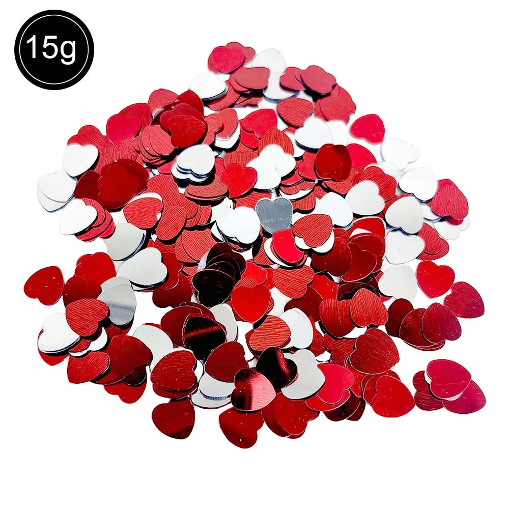 Valentine's Day Red Silver Love Sequin For Girls Couple Confession Gifts  Wedding Festival  Table Confetti Decoration Supplies