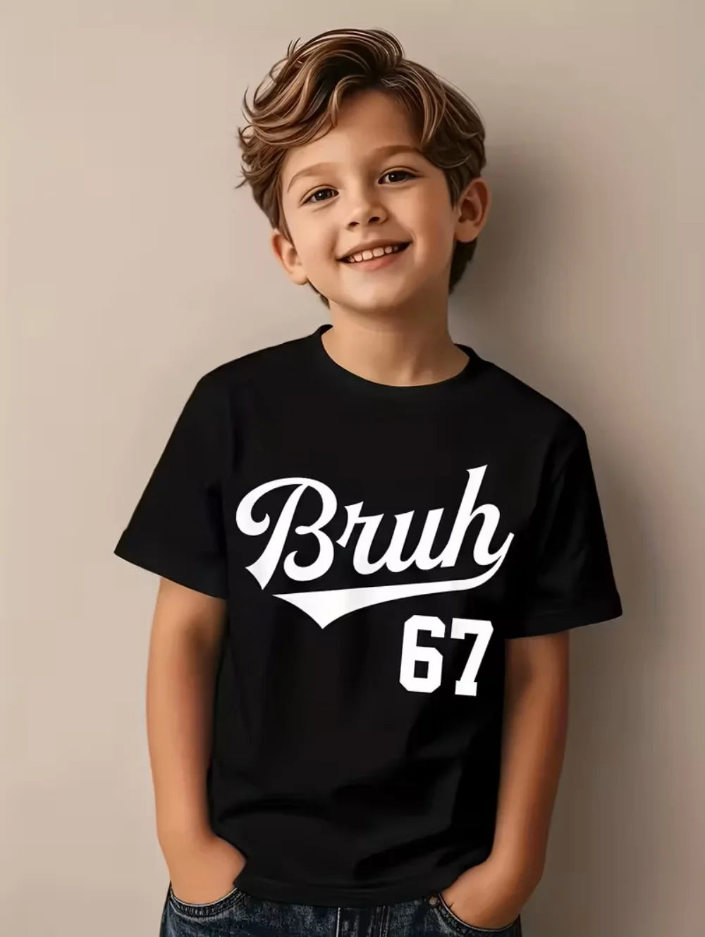 Fun Six Seven 6 7 Meme Design T-Shirt for Kids Chaotic Humor Y2k Game Saying Tee Novelty Gift Boy Top Fashion Children's Clothes