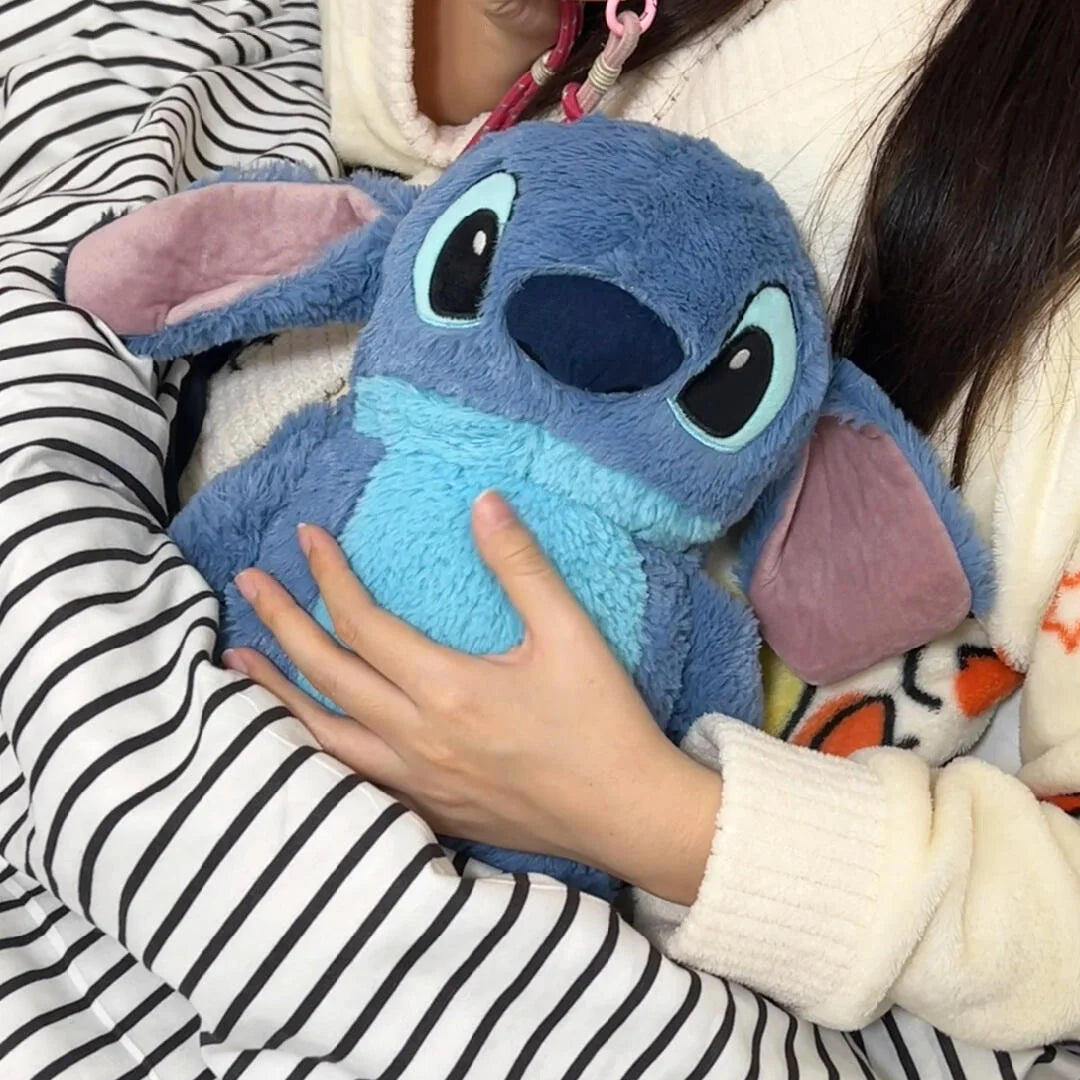 Stitch and Strawberry Bear Heating Pad Soft Flannel Hot Water Bottle with Fur Cover Perfect for College Girls Winter