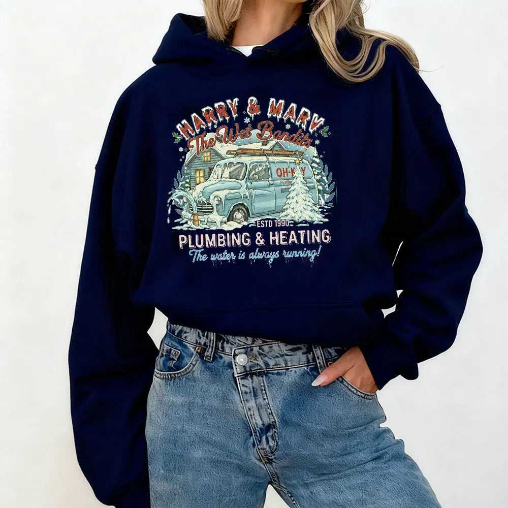 Winter Clothes Women Wet Bandits Christmas Funny Home Alone Movie Crewneck Hoodie Holiday Crewneck Xmas Movie Nights Sweatshirt