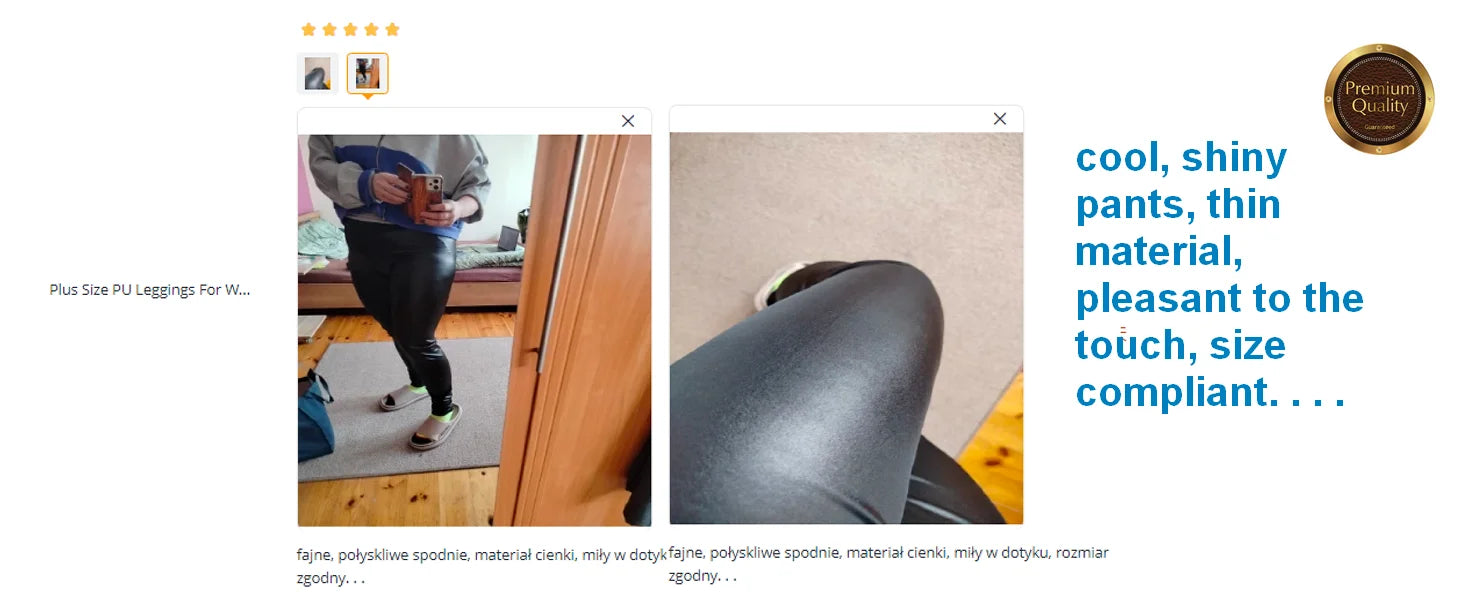 Shiny Plus Size Leggings Black 2X 3X Super Stretch Spandex Clothing PU Leather Pant Tummy Control Oversized Faux Leather Legging