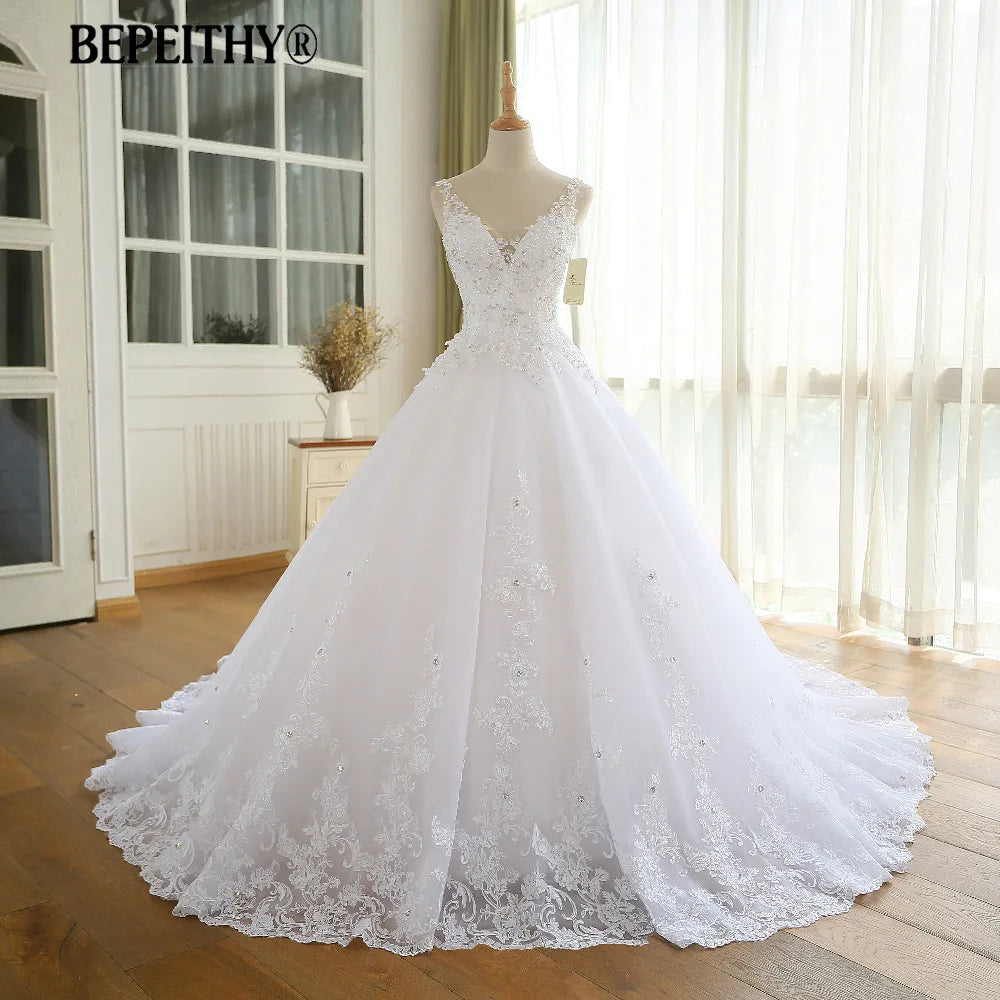 Customized Gorgeous Wedding Dress With Lace Vestido De Novia Princesa Wedding Dresses Real Image Ball Bridal Gown 2022 For Women