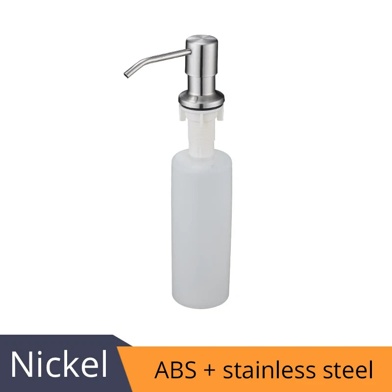 Deck Mounted Kitchen 400ml Soap Dispensers Stainless Steel Pump Chrome Finished for Kitchen Built in Counter top Dispenser 2309