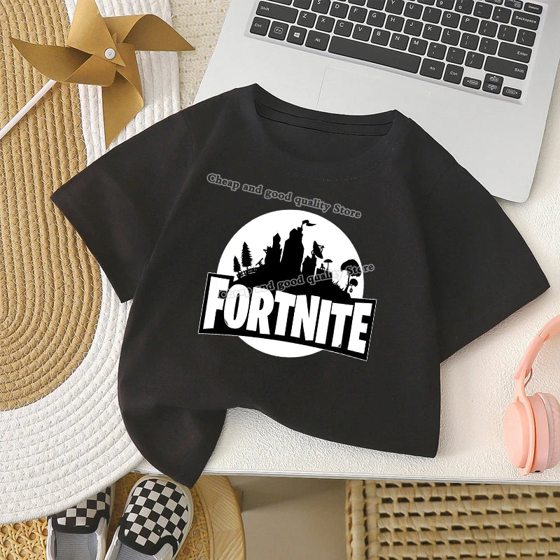 FORTNITED Boys T Shirt Girl Baby Summer Clothes Children Cotton Tee Shirts Print Short Sleeve Kid Tops Toddler Anime Tees Gifts