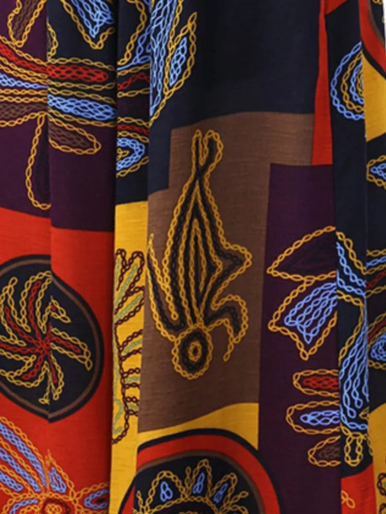 Vintage Printed Wide Leg Long Pants Women Spring Summer New Fashion Casual Vacation Loose Wide Legs Trousers Lady Trendy Pants