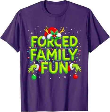 Funny Forced Family Fun Christmas Holiday Shirt Men Elf T-Shirt Fashion Xmas Costume Novelty Gift Y2k Humor Saying Tee Pajamas