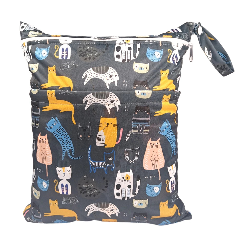 [Sigzagor]1 Wet Dry Bag Diaper Bag Nappy Bag Insert Two Zippered Baby Waterproof Reusable Skull Jack Skeleton 100 Designs