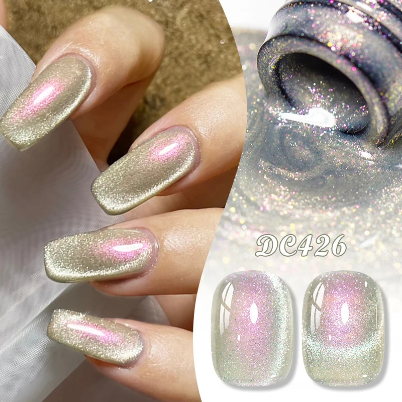 Auroras Glitter Cat Magnetic Gel Gel Polish Sparkling Glitter Laser Semi Permanent Soak Off UV Gel Varnish Manicure Nail Art DIY