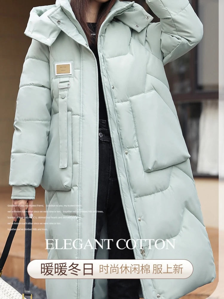 Long Winter Jacket New Coat Women Down Cotton Jackets Warm Hooded Parkas Outwear Female Thick Cold Snow Wear Coats Puffer Jacket
