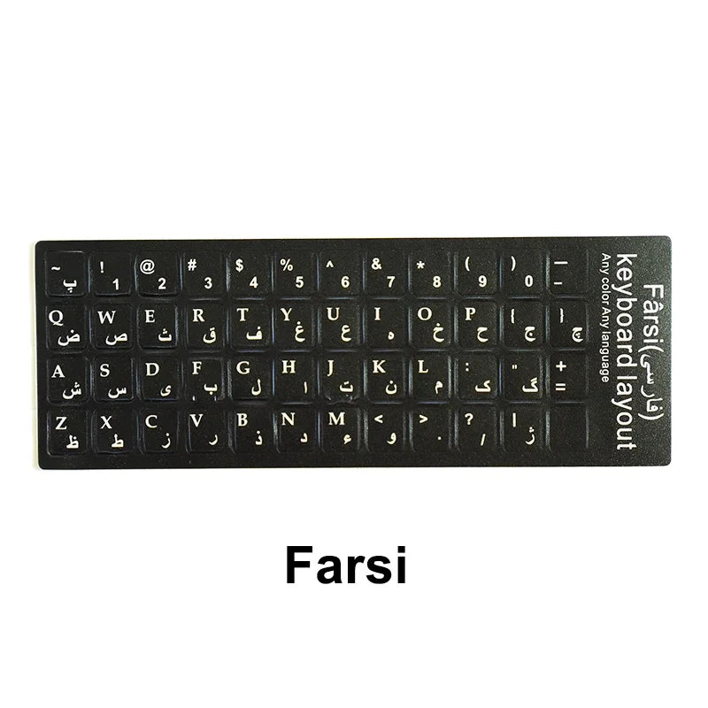 Russian French English Arabic Spanish Portuguese Hebrew Keyboard Stickers Letter Alphabet Layout Sticker For Laptop Desktop PC