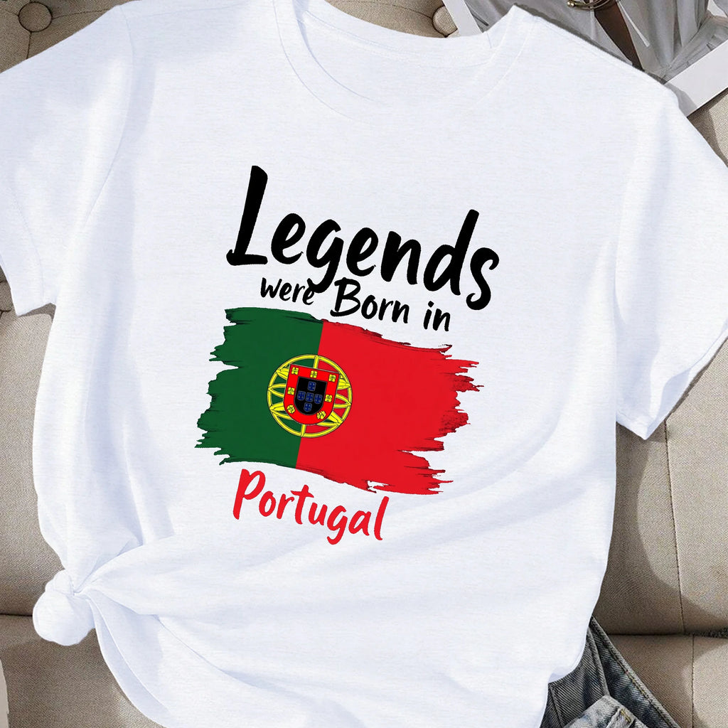 flag Legends were Born in Portugal  women's comfit t-shirt