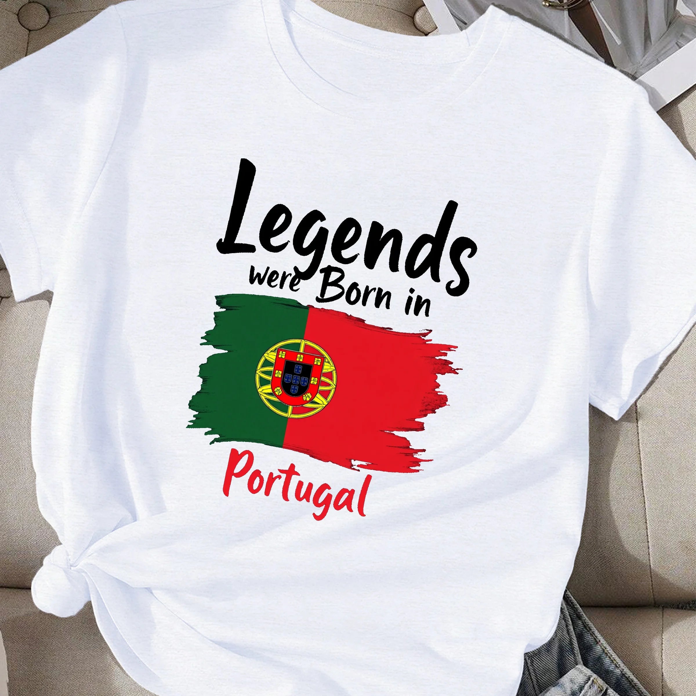 flag Legends were Born in Portugal  women's comfit t-shirt