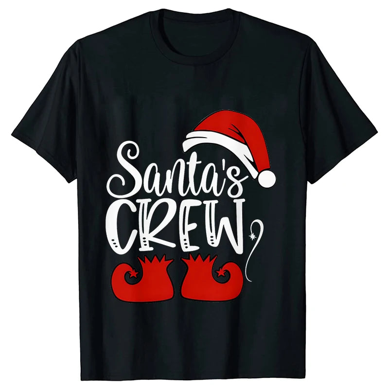 Santa's Crew Shirt Christmas T-shirts Santa Crew Family Outfit Cute Family Christmas Tee Shirts Family Party Tshirts Tops