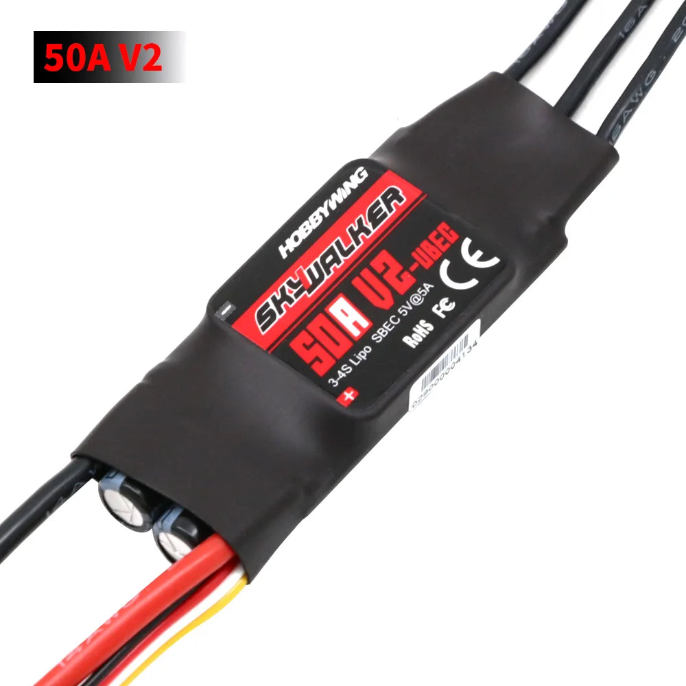 Hobbywing Skywalker 40A 50A 60A 80A 15A 20A 30A 100A 120A V2 ESC Speed Controller With UBEC For RC Airplanes Helicopter