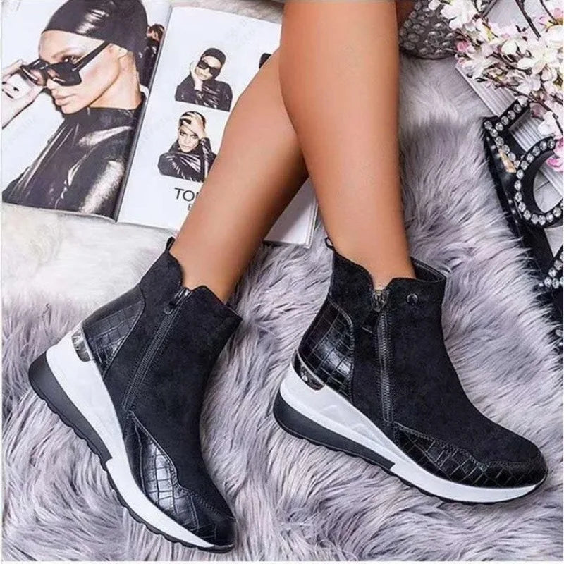 Women Chunky Snow Boots Women 2024 Autumnal Winter Solid color Fashion Platforms Ankle Boots Waterproof Plush Warm Cotten Shoes