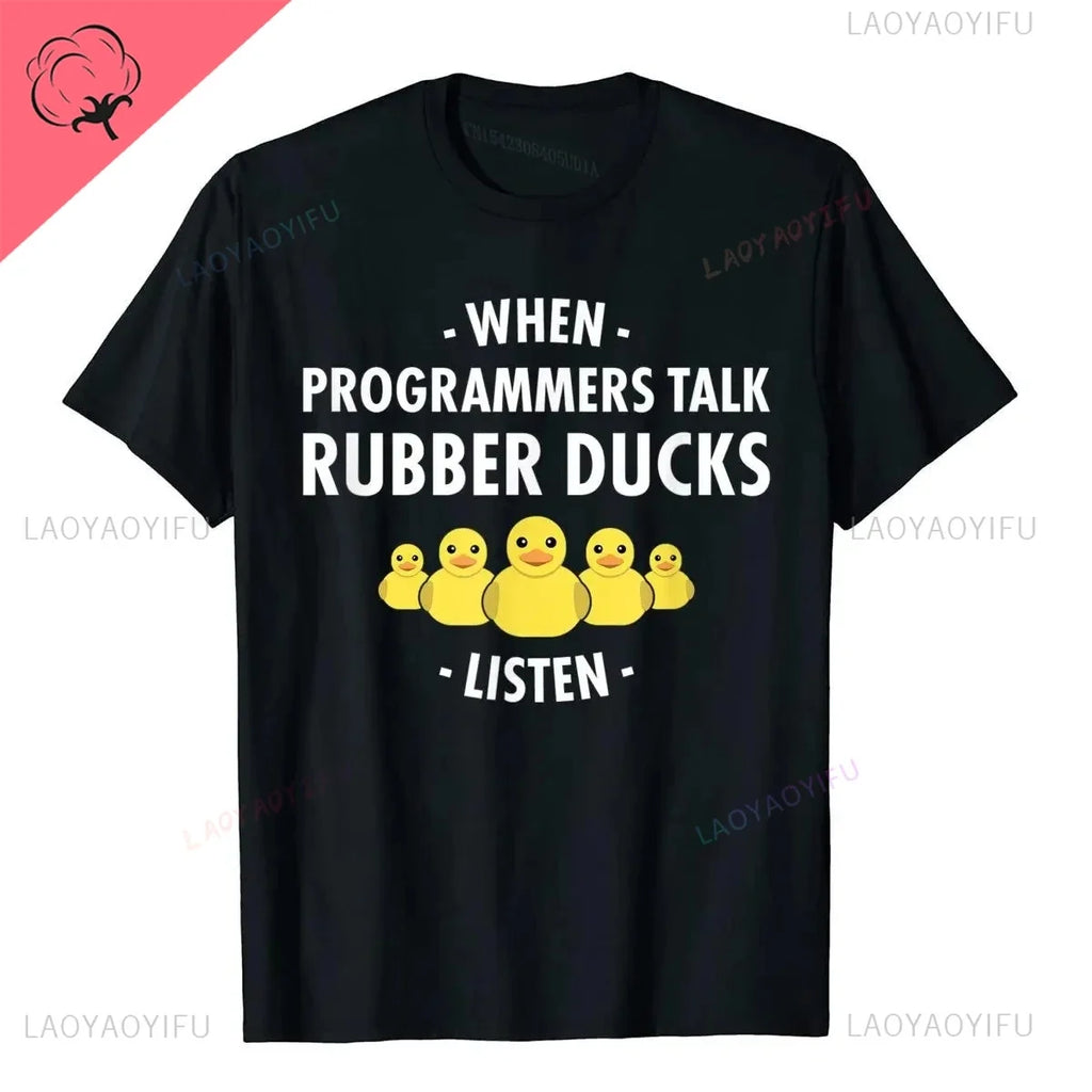 Cute Rubber Duck Lover Bird Quack Duckies Funny Ducky T-Shirt T  Fashion Men Tops Shirts Casual High Quality Cotton Cotton Shirt