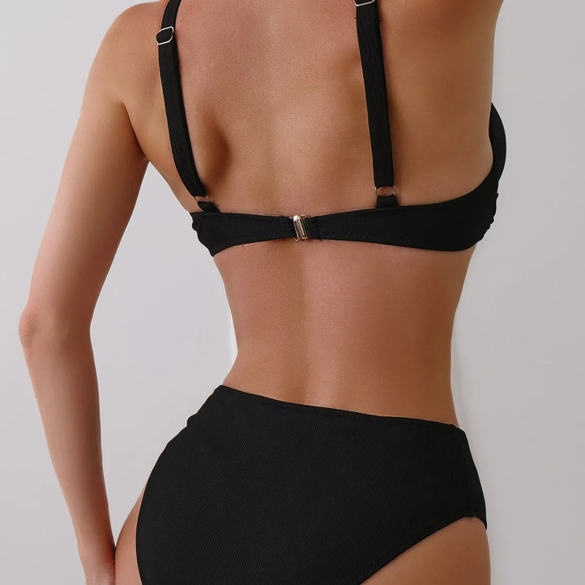 Sexy Bikini Set Women's Swimsuit 2025 Swimwear Woman Two-Piece Swimsuit Solid Bathing Suit Beach Swimming Suit Vacation Monokini